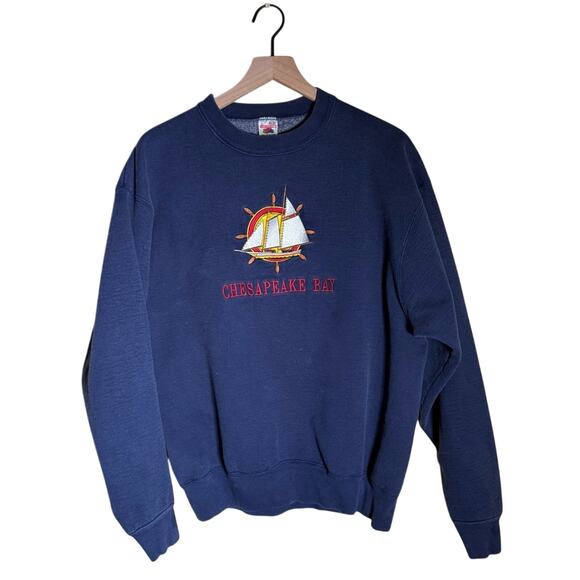 Fruit of the Loom Other - VINTAGE CHESAPEAKE BAY Fruit of the Loom 90s coastal embroidered crewneck L